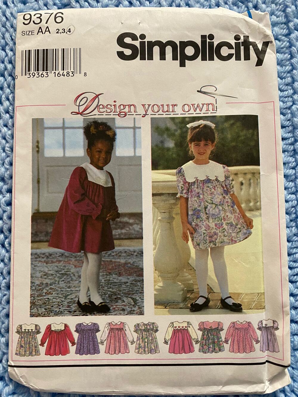 Simplicity Sewing pattern 9376 Girls dress puff sleeve
